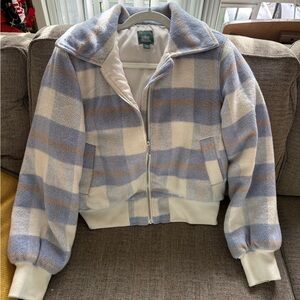 Wild fable Plaid Women's Jacket in Blue and Cream